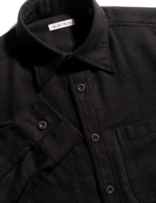 BKT16 Overshirt in Cotton Flannel - Black