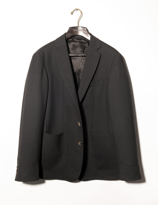 FINAL SALE: BKT35 Unstructured Jacket in Wool Hopsack - Black