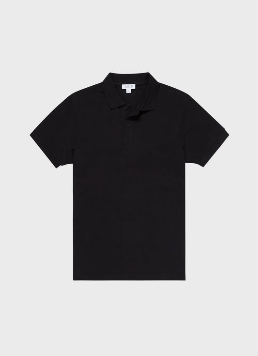 Short Sleeve Pique Polo - Black