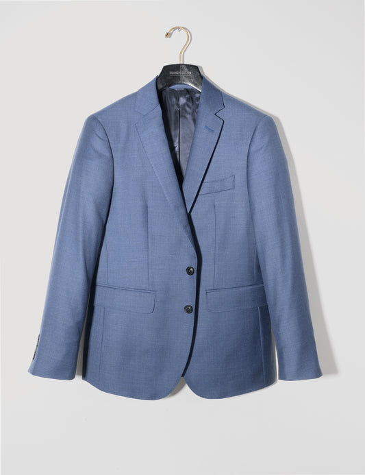 BKT50 Tailored Jacket in Super 130s Heather Twill - Gentian Blue