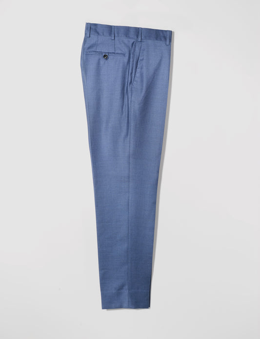 BKT50 Tailored Trousers in Super 130s Heather Twill - Gentian Blue