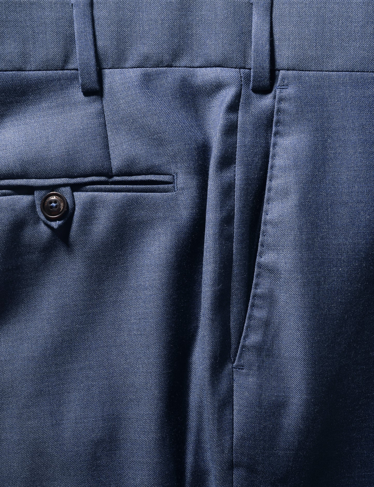 BKT50 Tailored Trousers in Super 130s Heather Twill - Gentian Blue