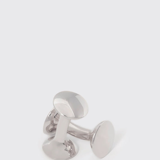 Bow Cufflinks in White Rhodium