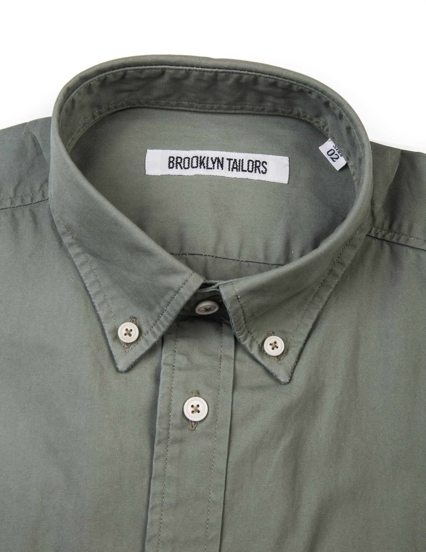 FINAL SALE: BKT10 Slim Casual Shirt in Cotton Poplin - Faded Green