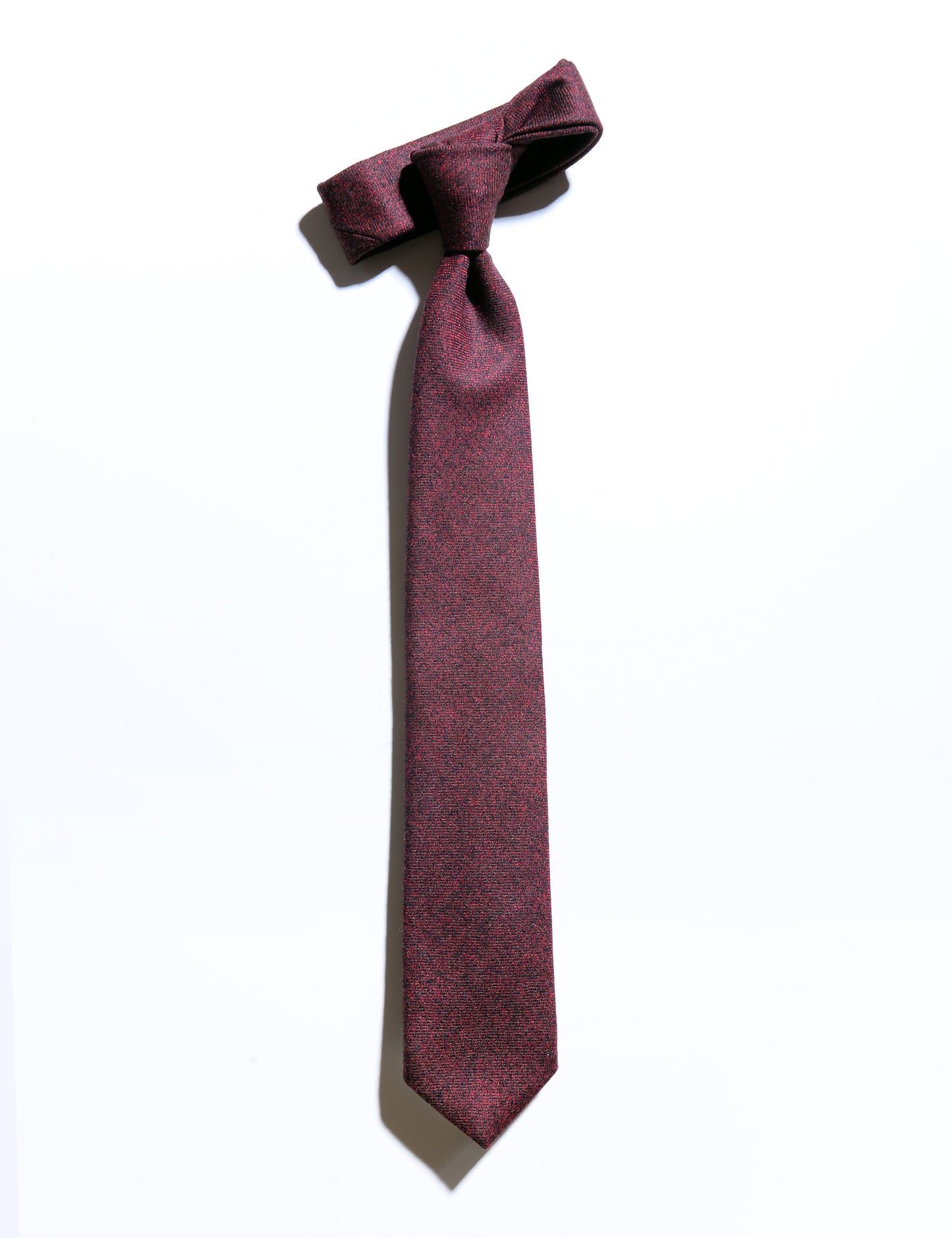 Flat shot of Brooklyn Tailors Wool Flannel Necktie in Amber Red