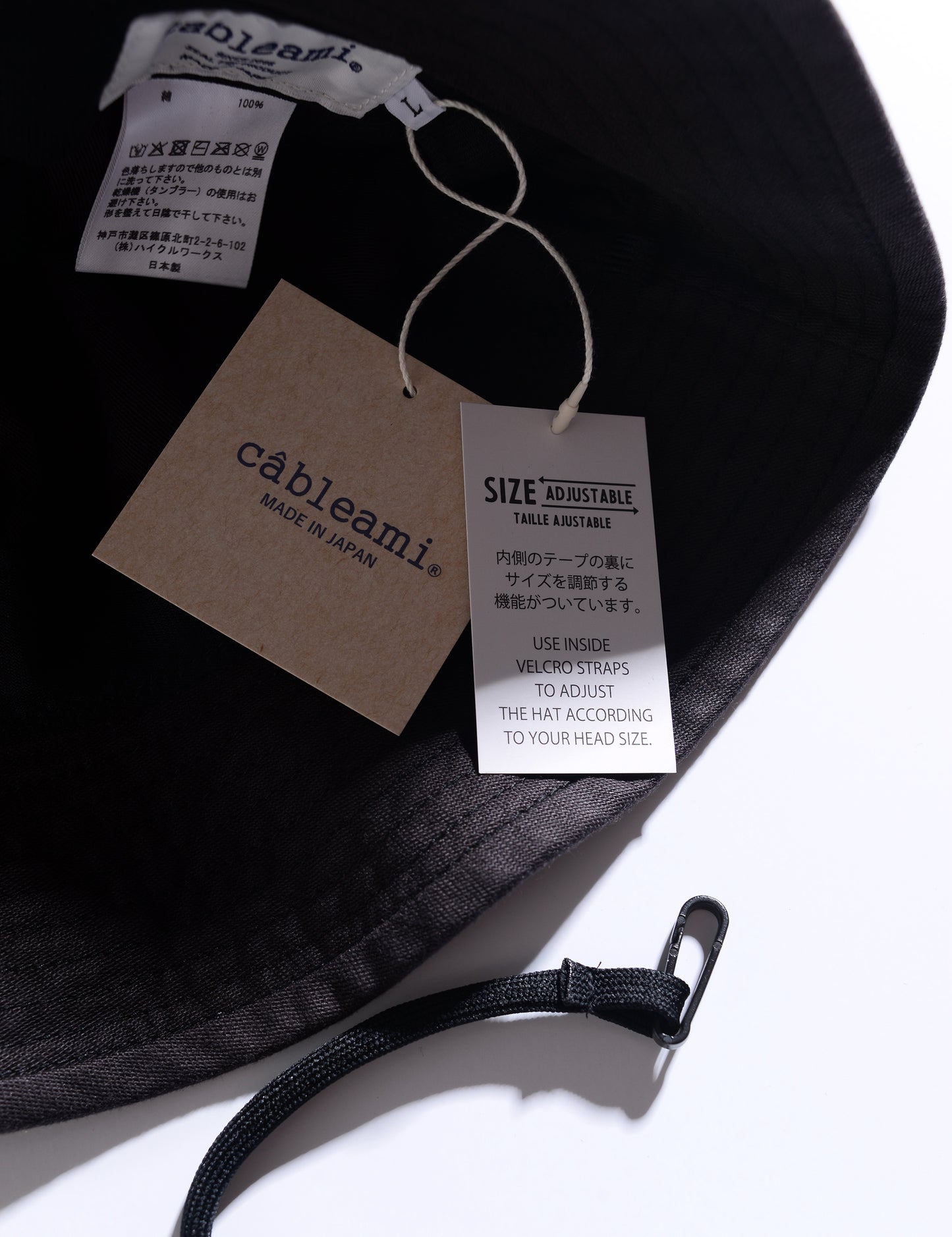 Bucket Hat with Removable Strap - Black