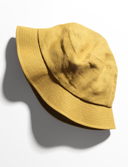 French Linen Bucket Hat - Mustard