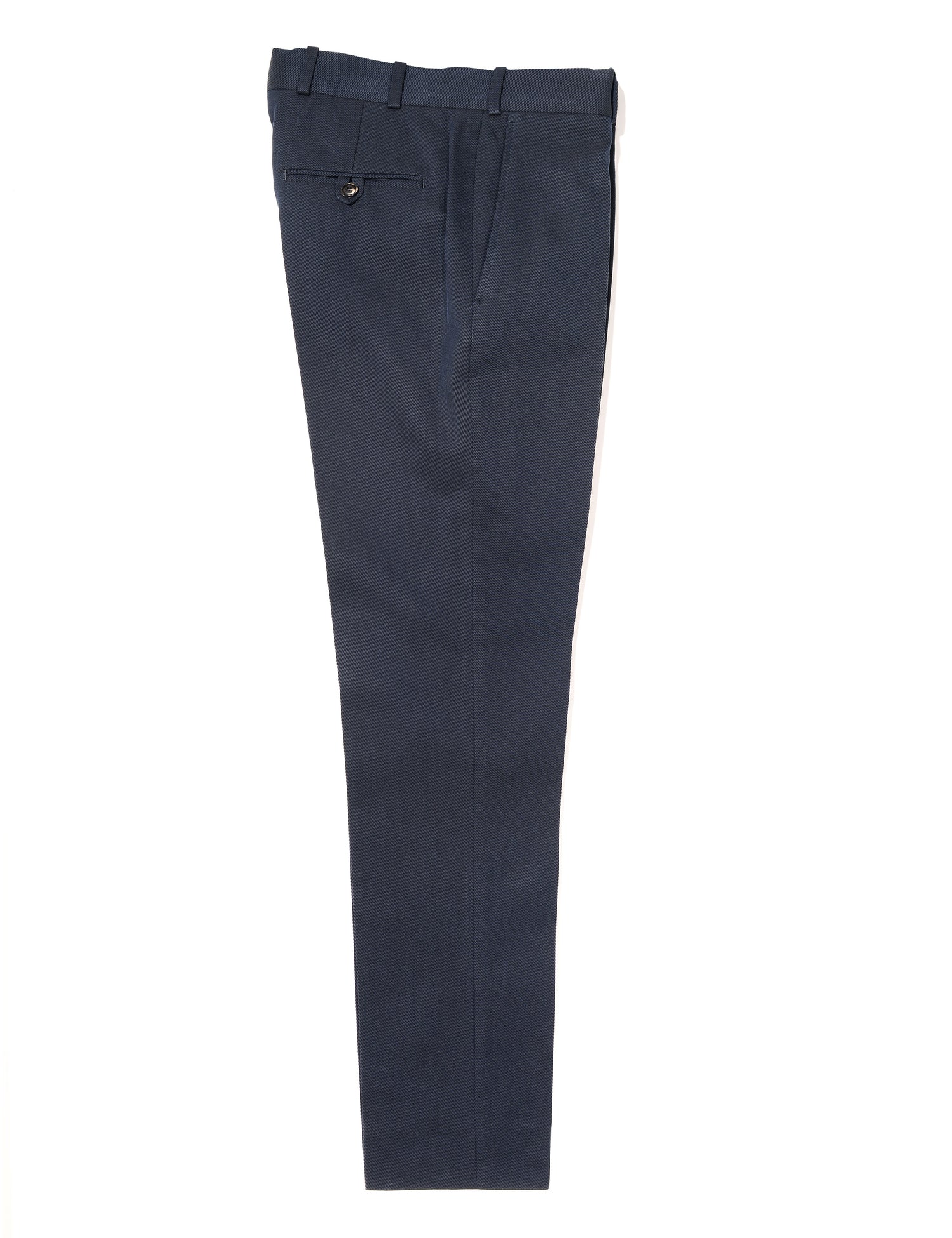 Brooklyn Tailors BKT50 Tailored Trousers in Cavalry Twill - Navy full length flat shot