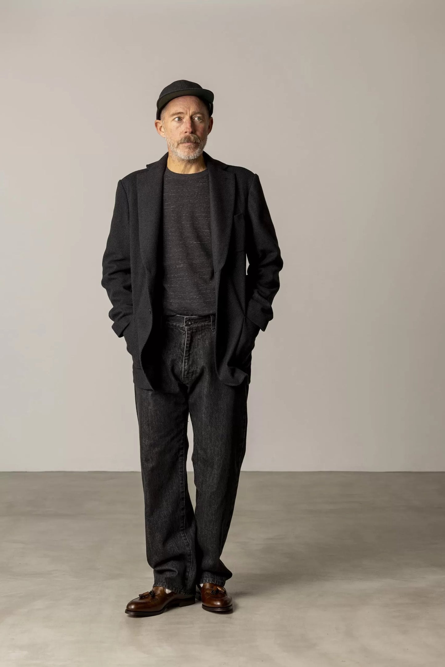 Knit Cotton Sweater - Heathered Charcoal