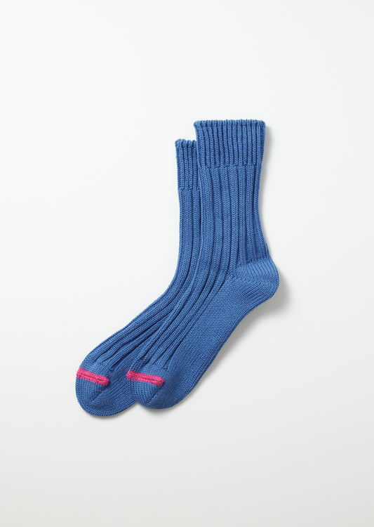 Chunky Ribbed Crew Socks - Cobalt