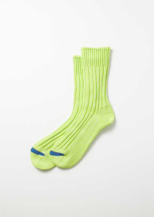 Chunky Ribbed Crew Socks - Lime