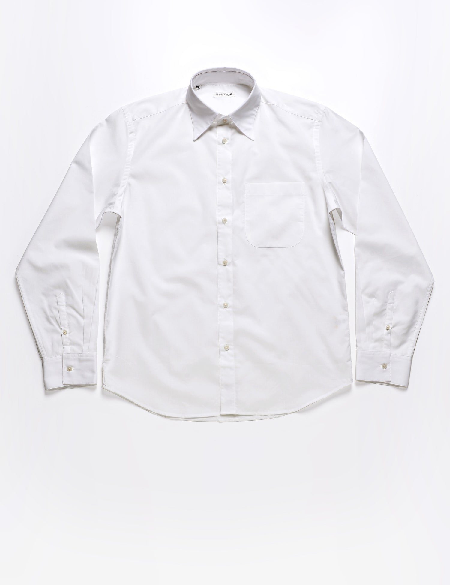 Brooklyn Tailors BKT14 Relaxed Shirt in Cotton Silk - White full length flat shot