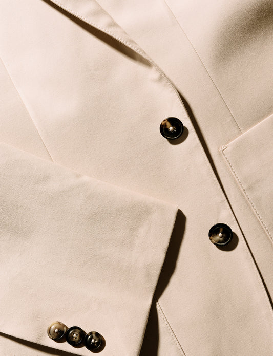 BKT35 Unstructured Jacket in Italian Cotton Twill - Sand