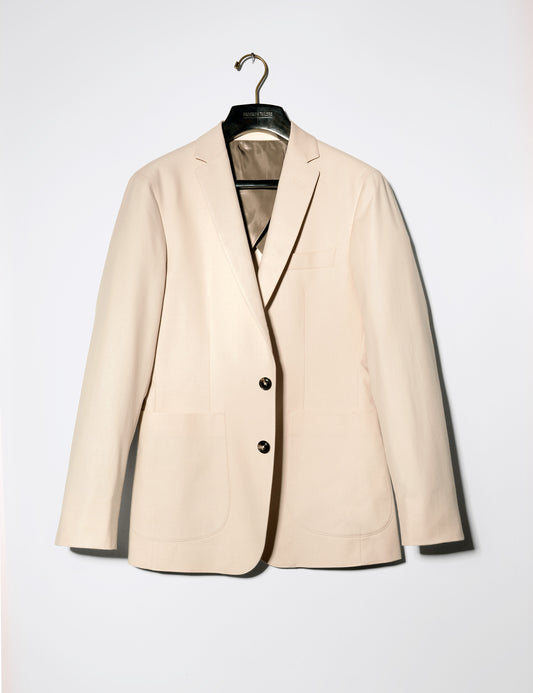BKT35 Unstructured Jacket in Italian Cotton Twill - Sand