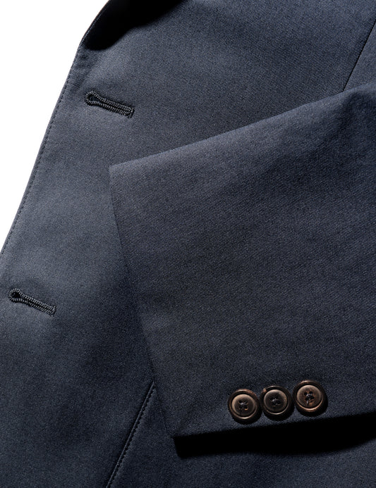 BKT35 Unstructured Jacket in Italian Cotton Twill - Marine Blue