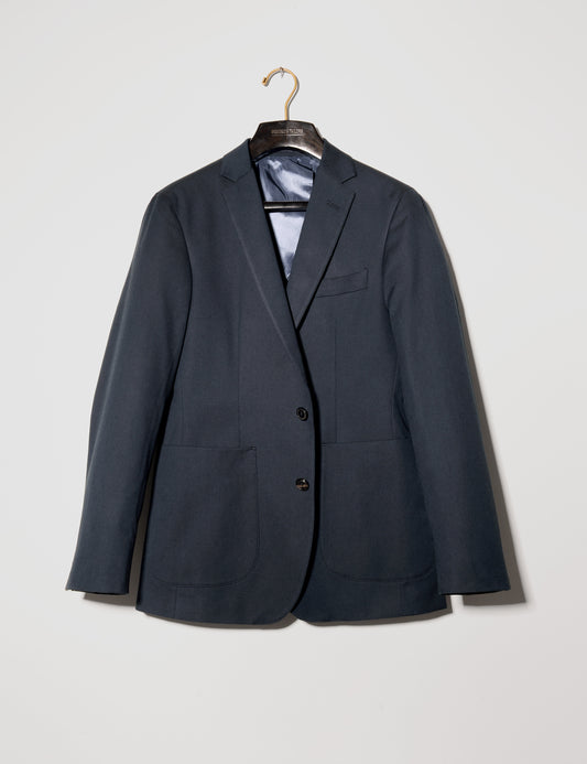 BKT35 Unstructured Jacket in Italian Cotton Twill - Marine Blue