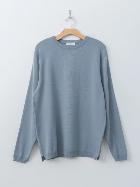 Knit Cotton Sweater - Blue Gray