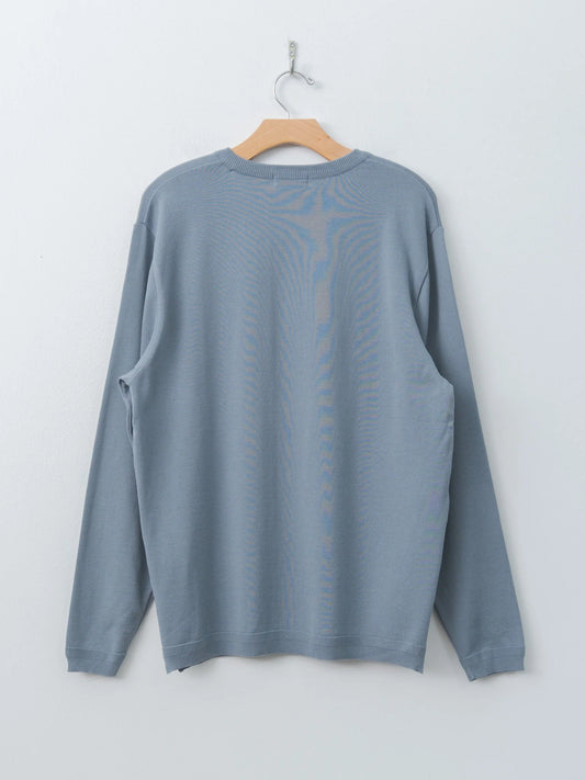 Knit Cotton Sweater - Blue Gray