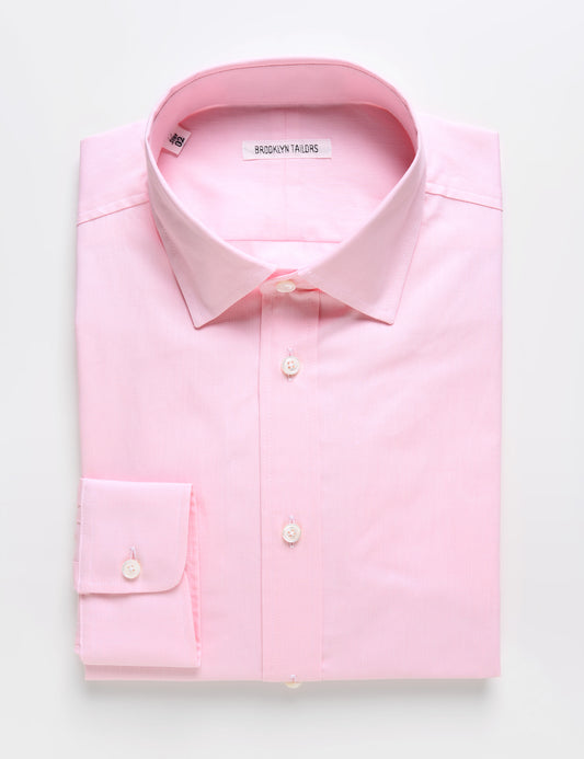 BKT20 Slim Dress Shirt in Pinpoint Oxford - Rose Quartz