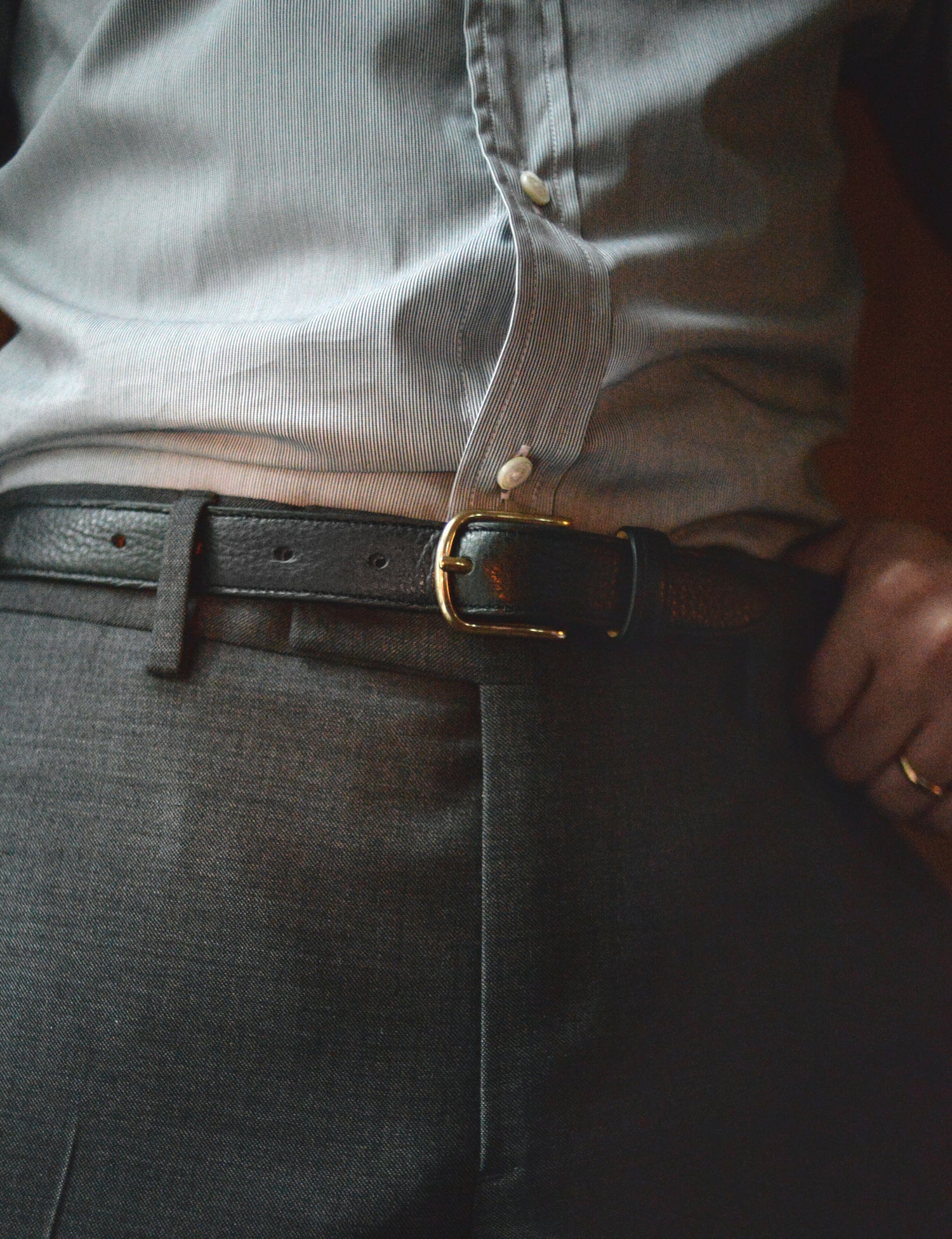 25mm Belt in Grain Leather - Black Brooklyn Tailors 25mm Belt in Grain Leather - Black Brooklyn Tailors