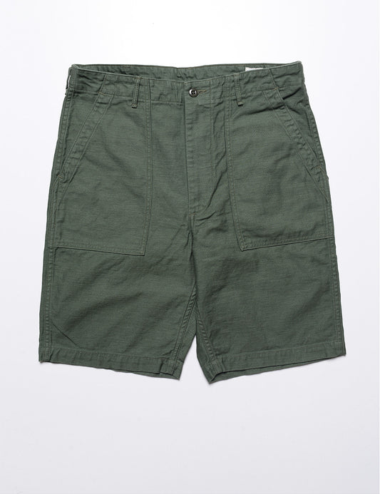 Flat shot of Orslow US Army Fatigue Shorts - Army Green