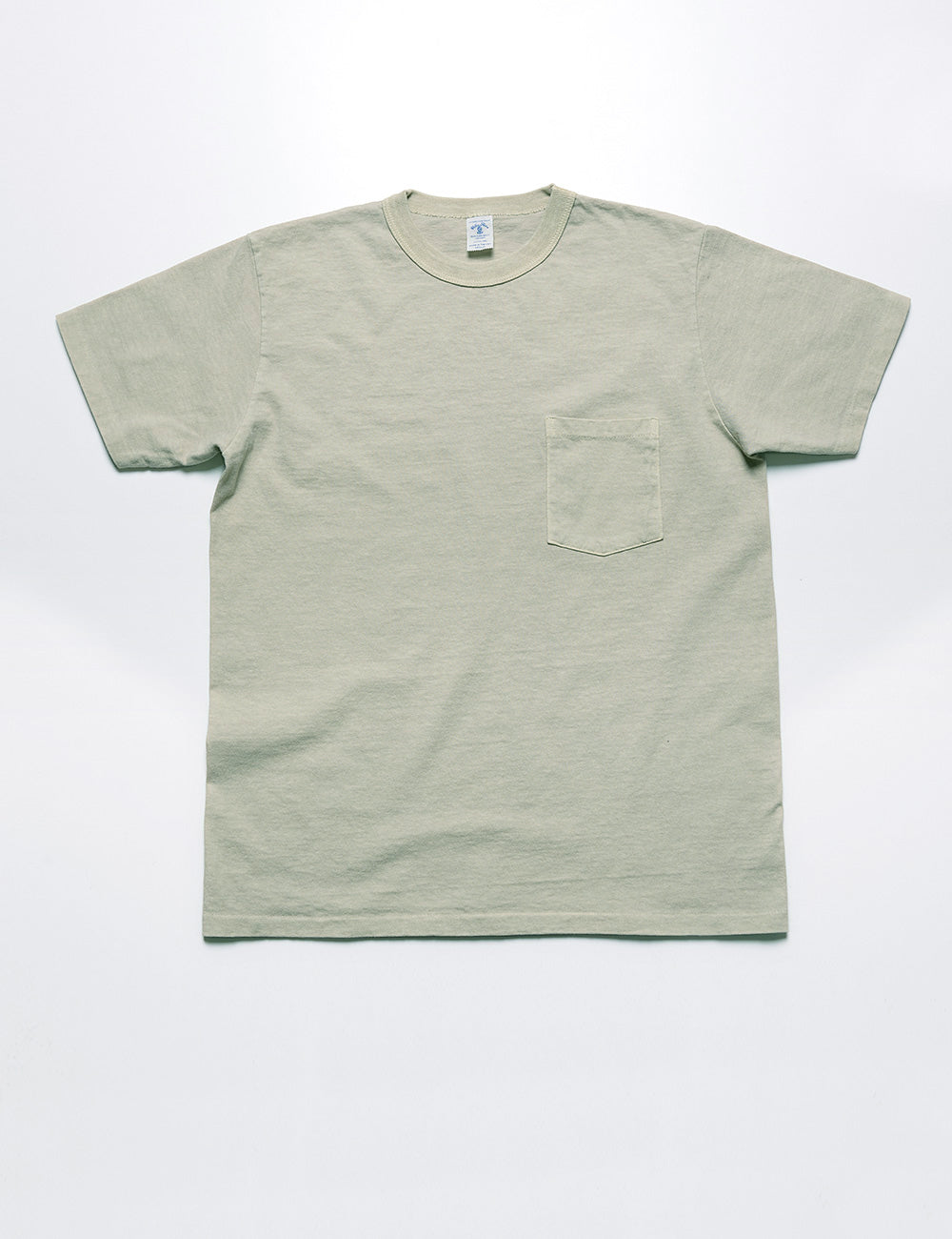 Full length flat shot of Velva Sheen Pigment Pocket Tee in Stone