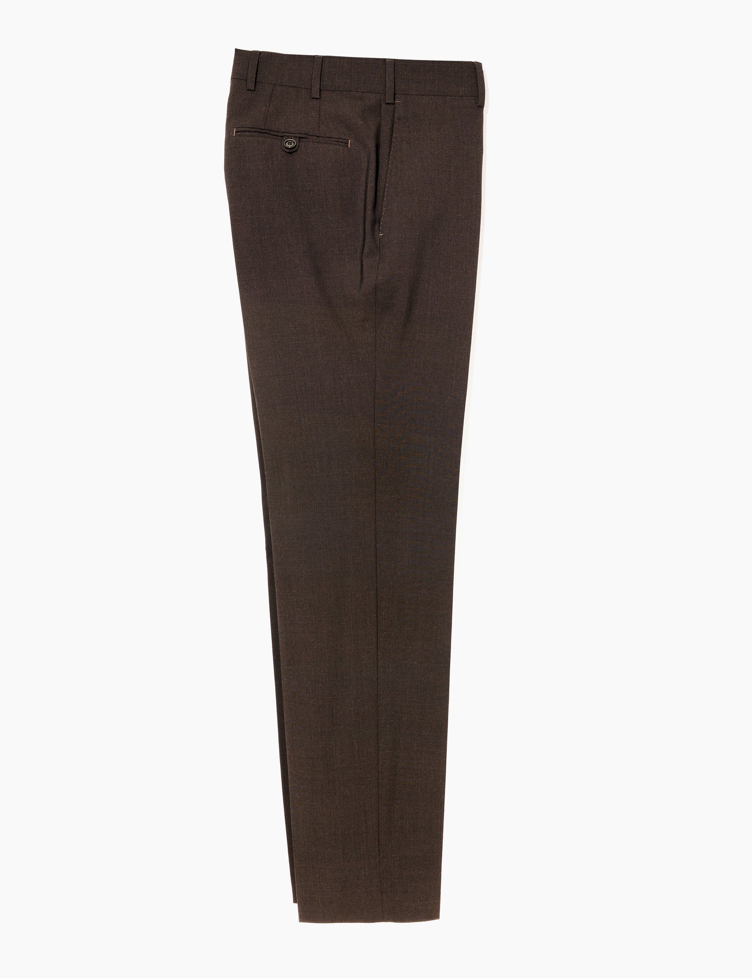 Brooklyn Tailors BKT50 Tailored Trousers in Heathered Plainweave - Charred Ember full length flat shot