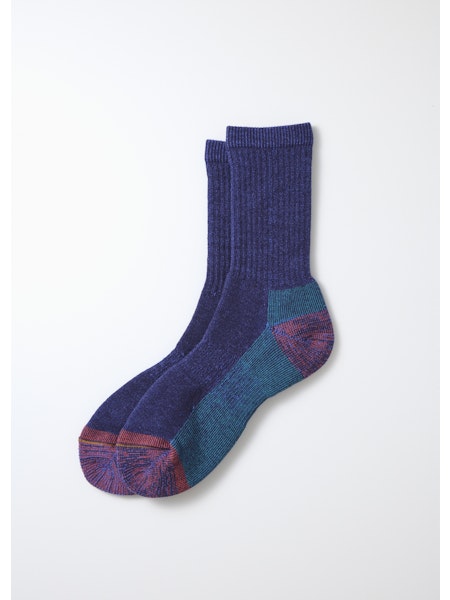 Double Face Merino Pile Socks - Dark Blue