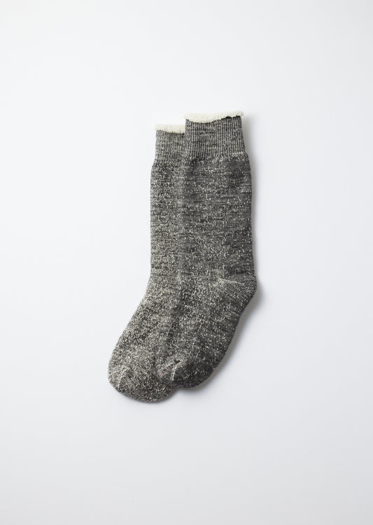 Double Face Crew Socks - Charcoal