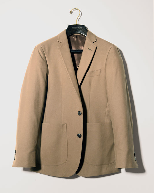 BKT35 Unstructured Jacket in Italian Cotton Twill - Bark