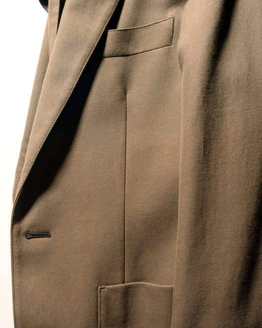 BKT35 Unstructured Jacket in Italian Cotton Twill - Bark