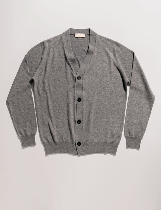 Wool Cashmere Cardigan Sweater - Gray