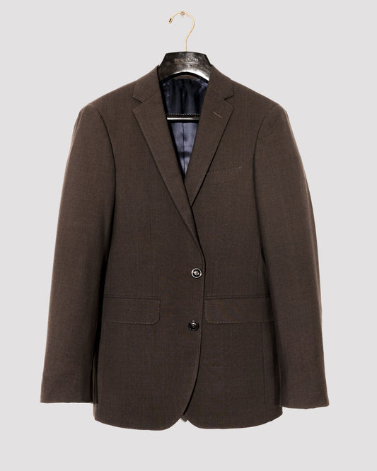 BKT50 Tailored Jacket in Heathered Plainweave - Charred Ember