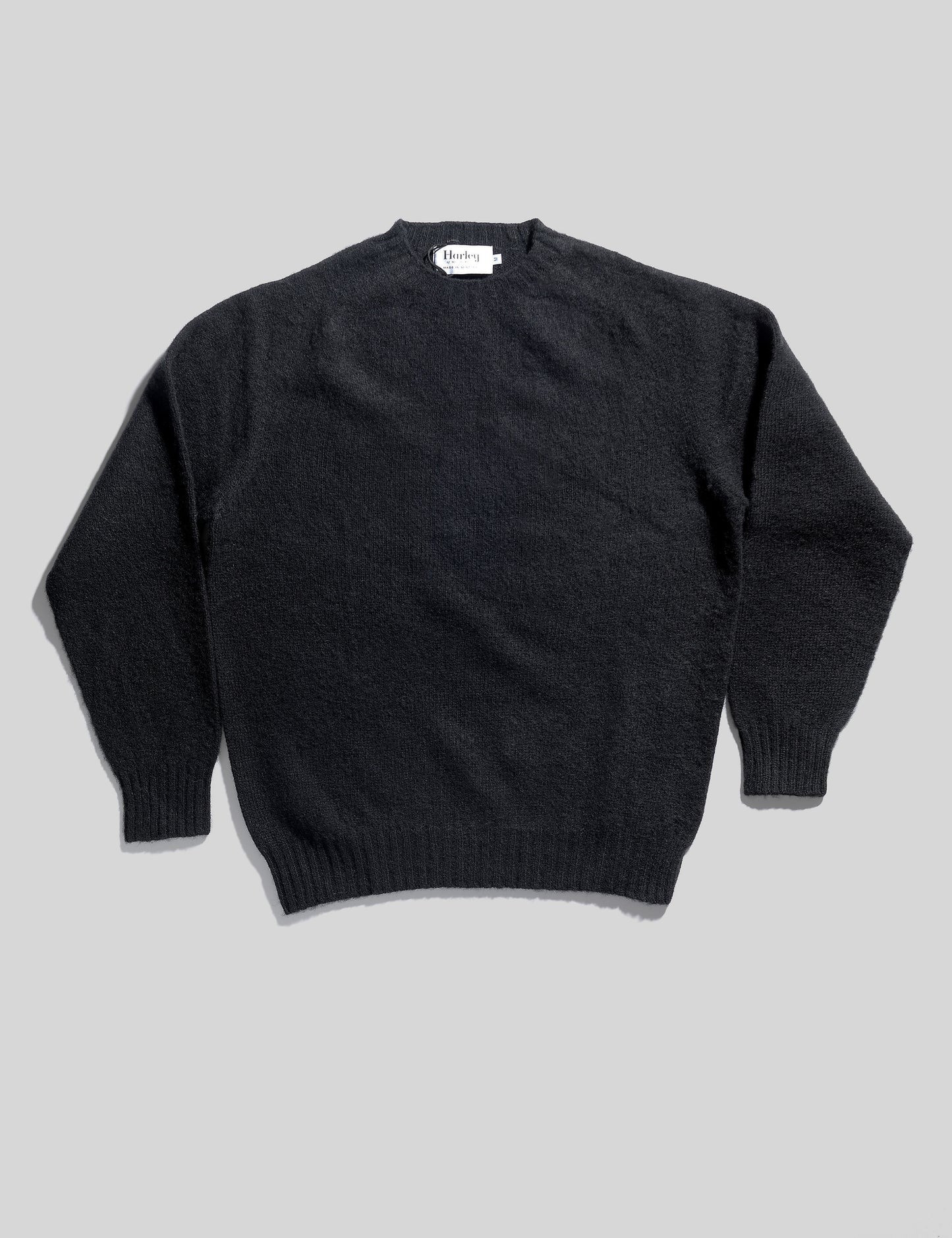 Classic Fit Shaggy Shetland Sweater - Black