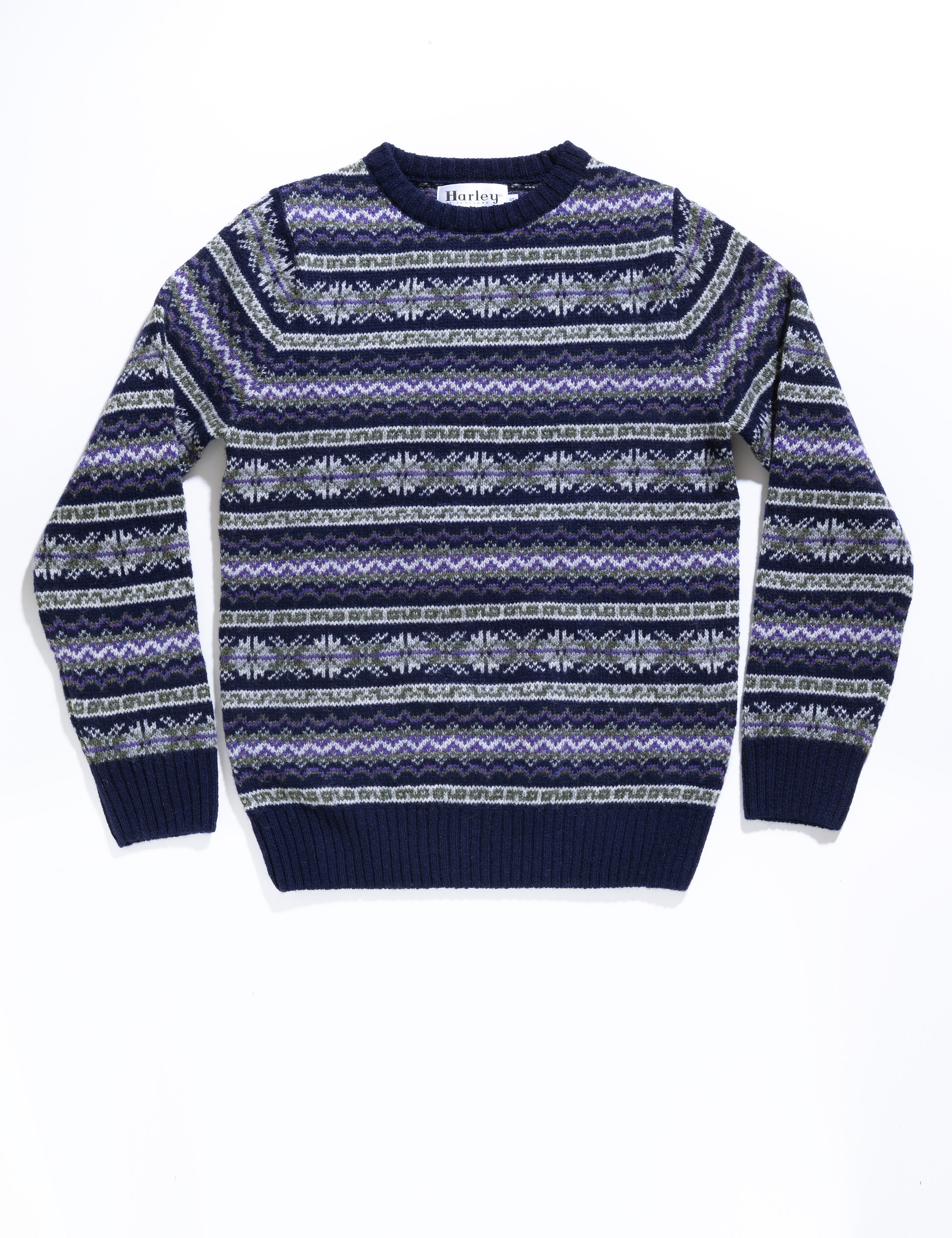 Fair Isle Shetland Sweater - New Navy – Brooklyn Tailors