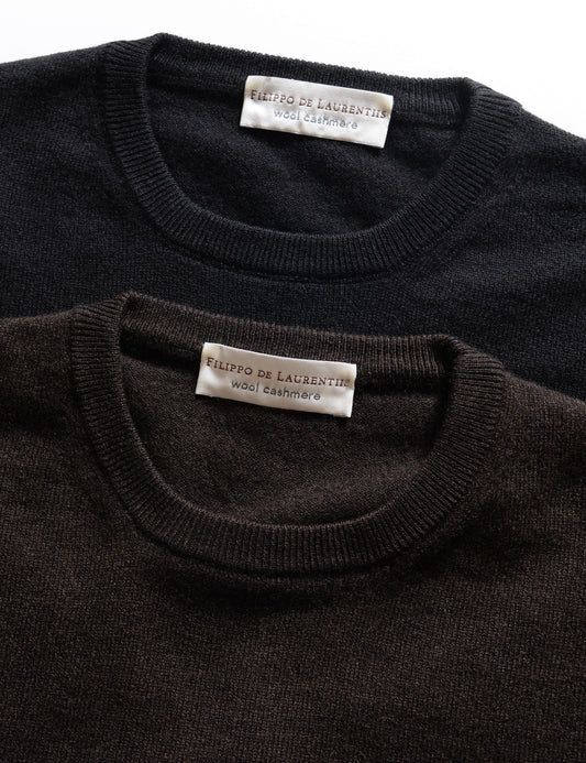 FINAL SALE: Wool Cashmere Crewneck - Black