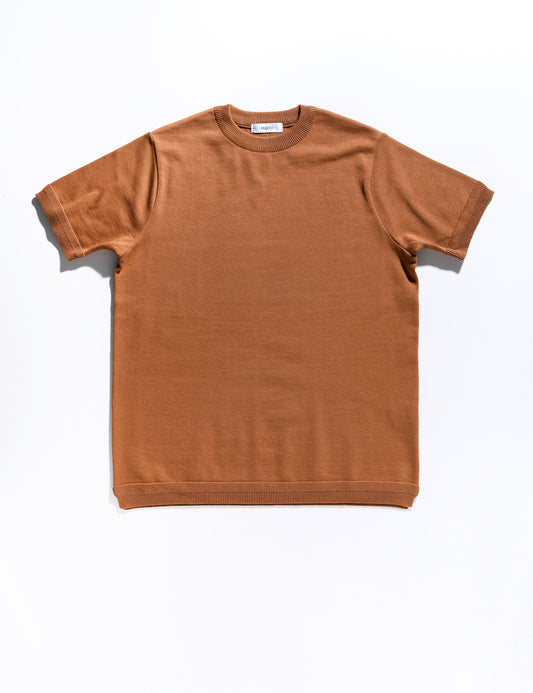 Flat shot of Fujito Knit Shirt in Golden Brown