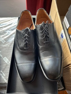 FINAL SALE: Alfred Capped Oxford in Black Calf Leather
