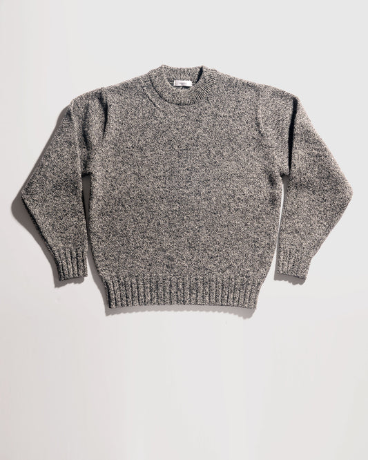 Winter Wool Crewneck Sweater - Marled Black