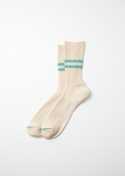 Hemp Organic Cotton Stripe Socks - White Sand