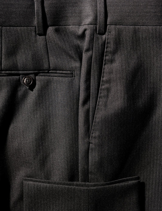 BKT50 Tailored Trouser in Super 120s Narrow Herringbone - Graphite