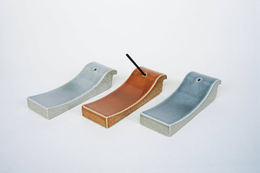 Ceramic Incense Stand - Blue Gray