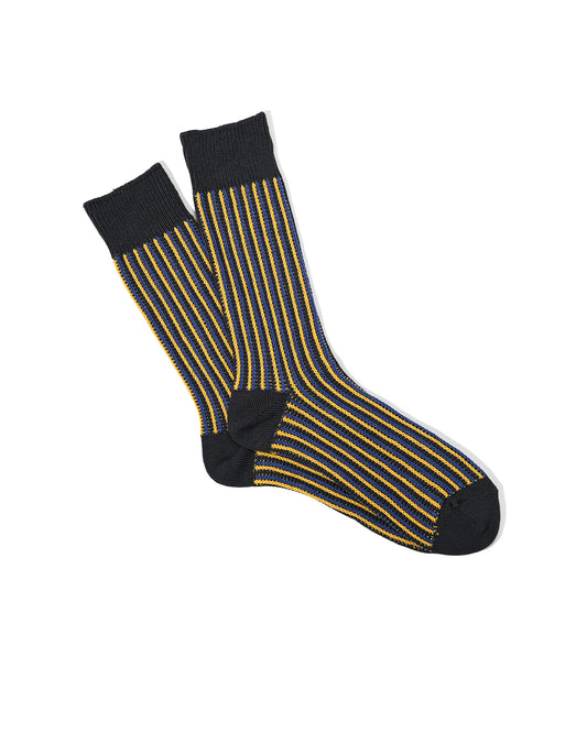 JQ Stripe Crew Socks - Charcoal