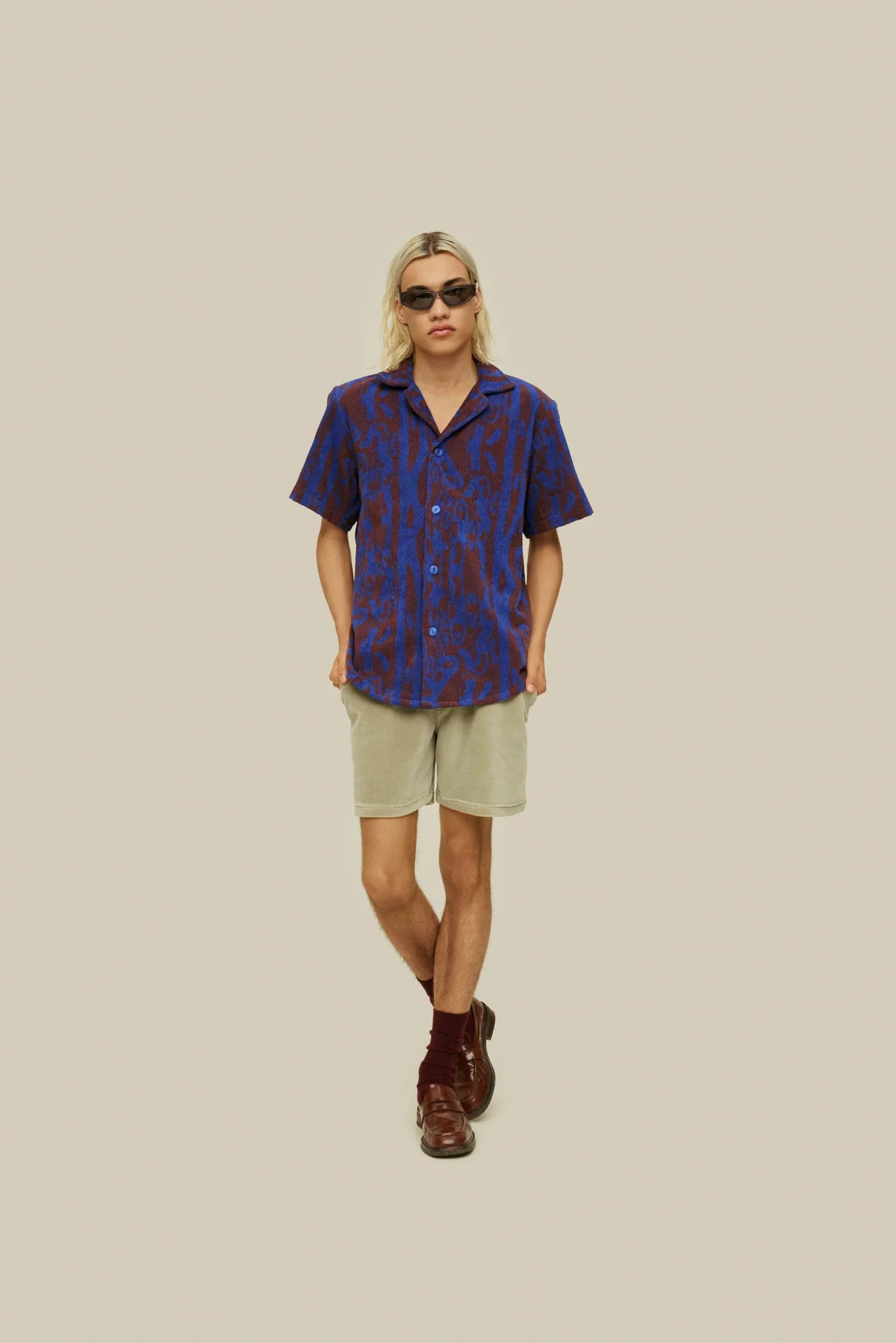 OAS Thenards Jiggle Cuba Terry Shirt in Blue Size S