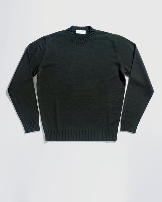 Sturdy Merino Crewneck Sweater - Militaire Scuro