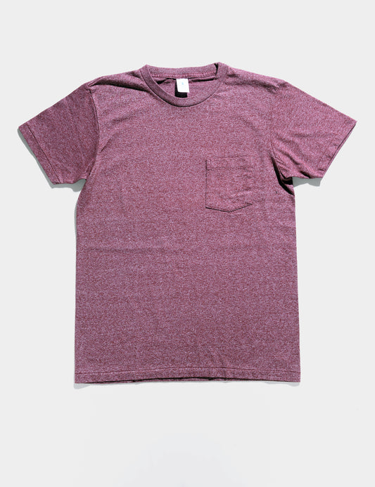 FINAL SALE: 1-Pack Short Sleeve Pocket Tee in Wine Mock Twist
