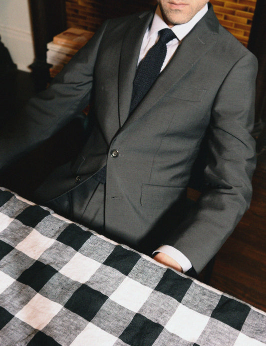 BKT50 Tailored Jacket in Wool Mohair Plainweave - Gunmetal Gray