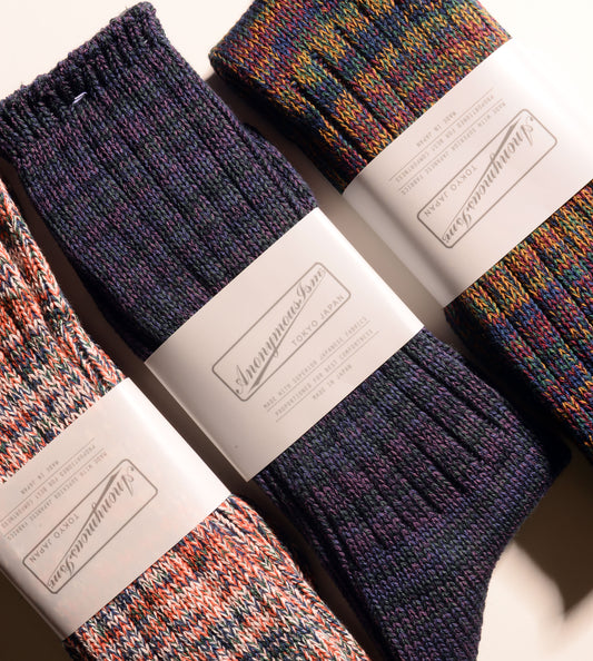 5 Color Mix Crew Socks - Orange