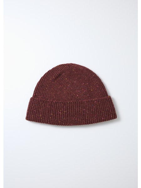 Nep Wool Seamless Beanie - Dark Red