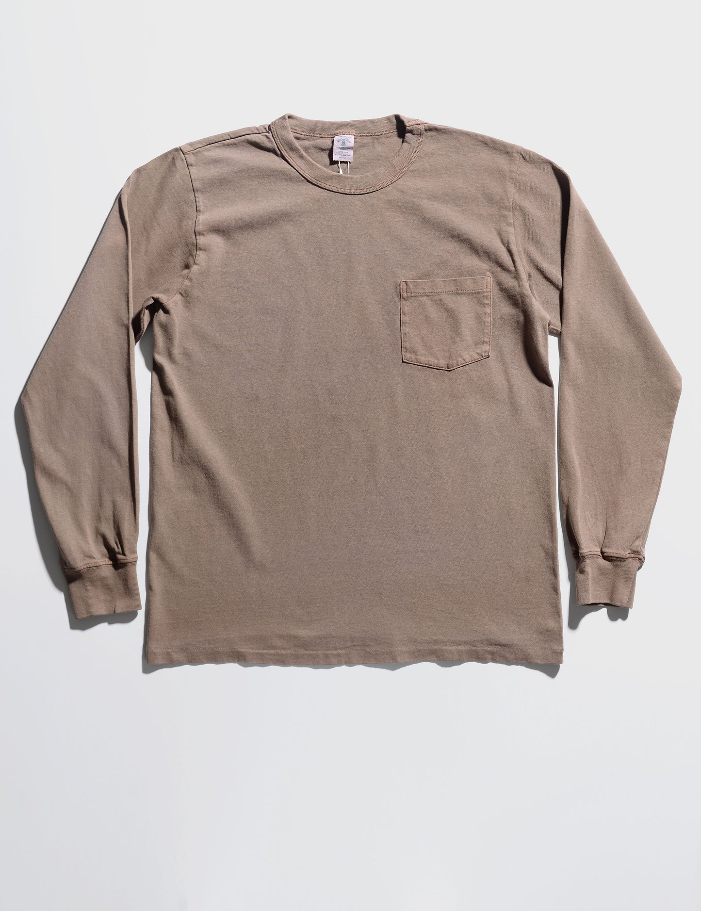 Pigment-Dyed Pocket Long Sleeve Tee in Hickory